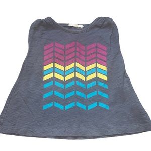 Appaman girls chevron print slub tank with button shoulder detail size 7 gray